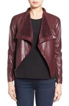 Women's Bb Dakota 'peppin' Drape Front Faux Leather Jacket