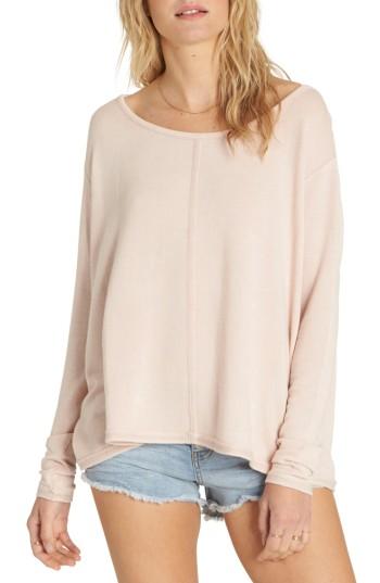 Women's Billabong From Here Split Back Pullover - Pink