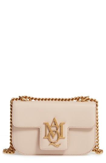 Alexander Mcqueen Small Insignia Calfskin Leather Crossbody Bag -