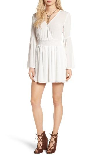 Women's Fire Surplice Bell Sleeve Dress - Ivory
