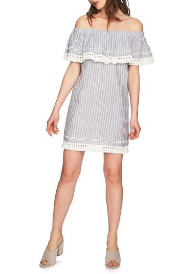 Women's 1.state Off The Shoulder Shift Dress, Size - Blue