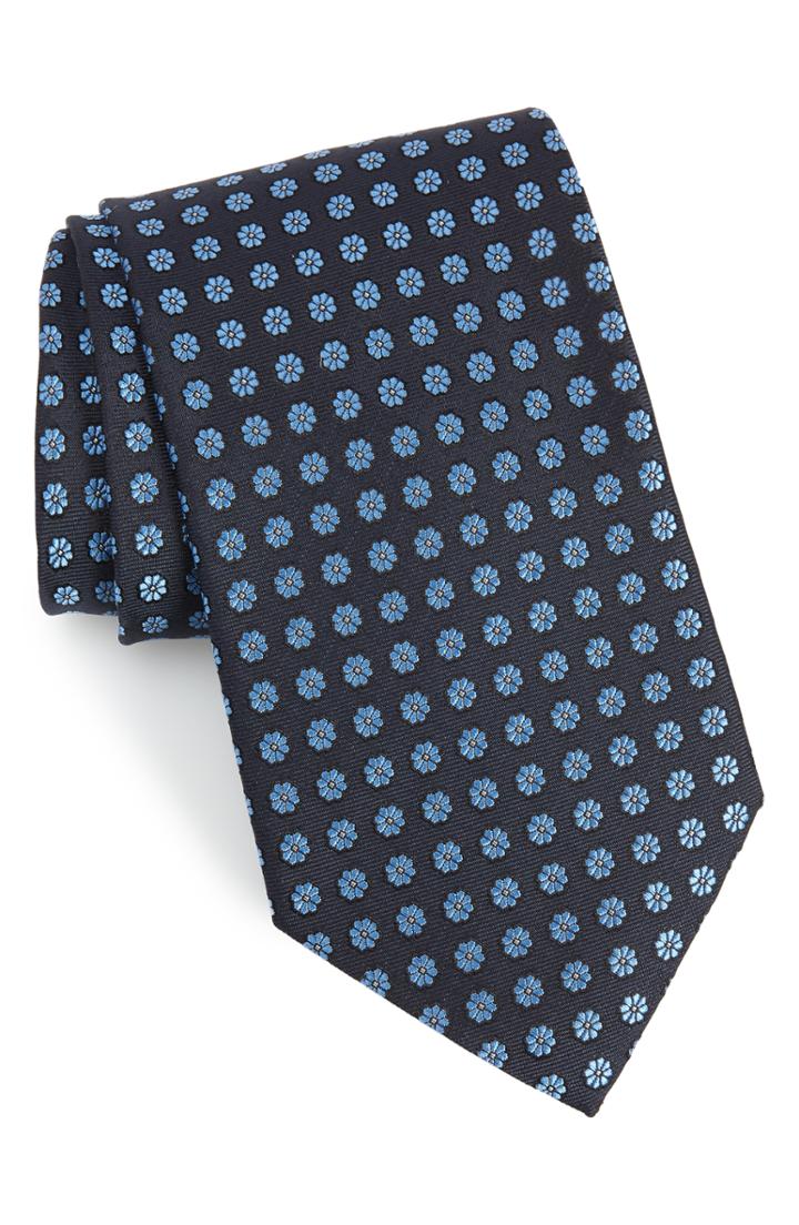 Men's Ermenegildo Zegna Floral Silk X-long Tie