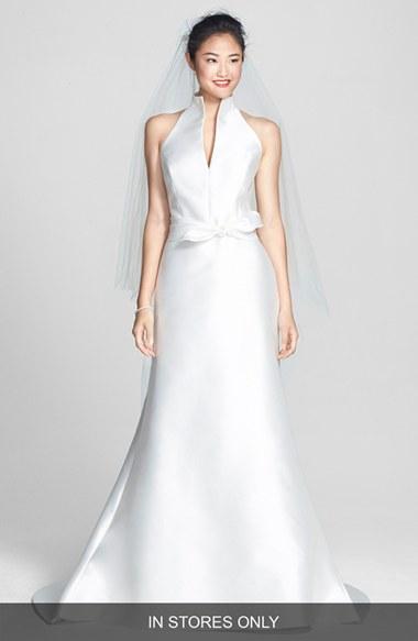 Women's Jesus Peiro Mikado Satin Halter Fluted Dress