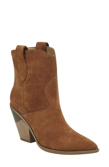 Women's Marc Fisher D Sobina Western Bootie, Size 5 M - Brown