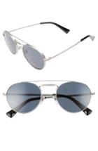 Women's Valentino 51mm Round Sunglasses - Matte Silver/ Crystal