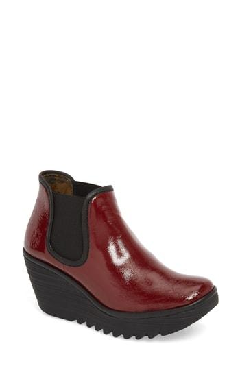 Women's Fly London 'yat' Wedge Bootie .5-8us / 38eu - Red