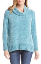 Women's Karen Kane Chenille Cowl Neck Sweater - Blue/green