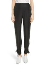 Women's Robert Rodriguez Tie Cuff Silk Pants - Black