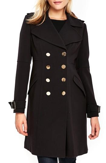 Women's Wallis Double Breasted Crepe Military Jacket Us / 8 Uk - Black