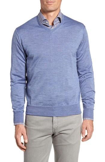 Men's Peter Millar Merino Wool & Silk V-neck Sweater