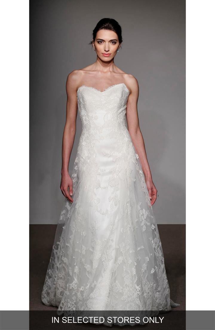 Women's Anna Maier Couture Liliane Strapless Lace Gown