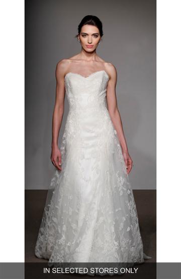 Women's Anna Maier Couture Liliane Strapless Lace Gown