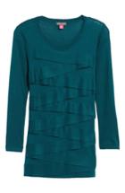 Petite Women's Vince Camuto Zigzag Sweater, Size P - Green