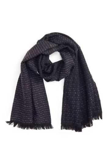 Men's Canali Dot Wool Blend Scarf, Size - Blue