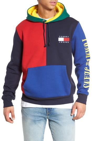 Men's Tommy Hilfiger 90s Colorblock Hoodie - Blue
