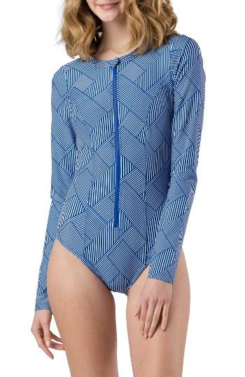 Women's Mott 50 Long Sleeve One-piece Swimsuit - Blue