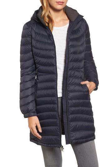 Women's Michael Michael Kors Hooded Down Coat - Blue