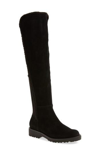 Women's Sole Society Juno Faux Shearling Trim Boot .5 M - Black