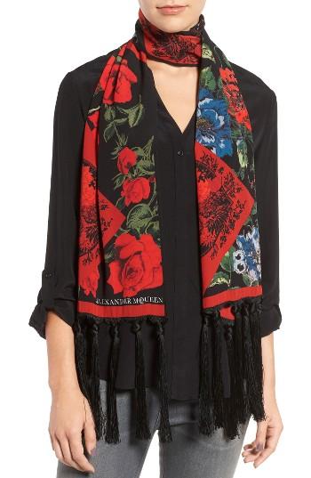 Women's Alexander Mcqueen Floral Silk Scarf