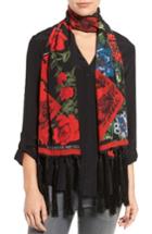 Women's Alexander Mcqueen Floral Silk Scarf