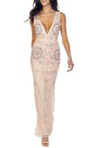 Women's Lace & Beads Gilly Sequin Maxi Dress - Beige