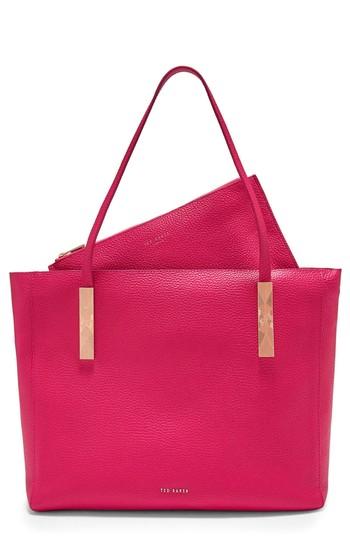 Ted Baker London Pebbled Leather Tote - Pink