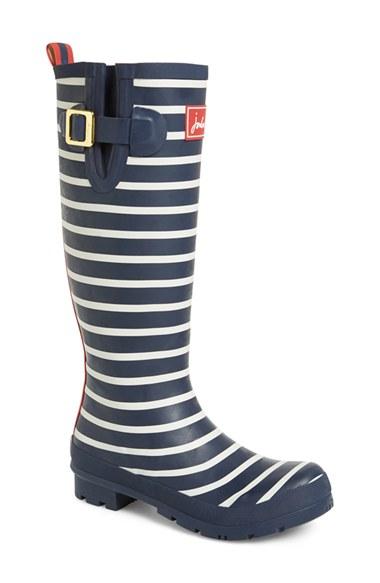 Women's Joules 'welly' Print Rain Boot M - Grey