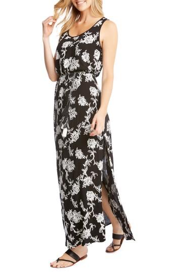 Women's Karen Kane Embroidered A-line Max Dress - Black