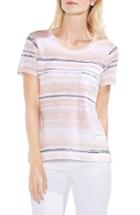 Women's Vince Camuto Soft Dunes Stripe Tee, Size - Pink