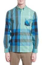 Men's Burberry Thornaby Slim Fit Plaid Sportshirt - Blue