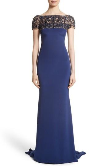 Women's Marchesa Embellished Bodice Silk Mermaid Gown