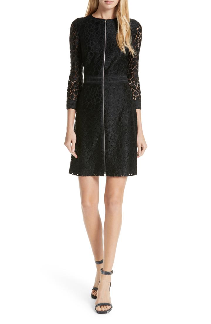 Women's Judith & Charles Celia Lace Front Zip Dress - Black