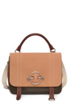 Jw Anderson Disc Leather Top Handle Satchel - Brown