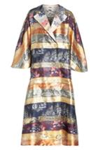 Women's Adam Lippes Reversible Silk Lame Jacquard Coat