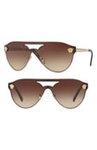 Women's Versace 42mm Shield Mirrored Sunglasses - Brown Gradient