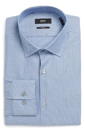 Men's Boss Marley Us Sharp Fit Stripe Dress Shirt L - Blue