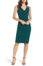Women's Vince Camuto Cutout Shoulder Crepe Sheath Dress - Green