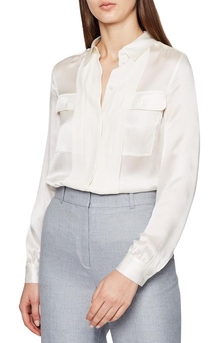 Women's Reiss Indra Silk Blouse Us / 4 Uk - Ivory