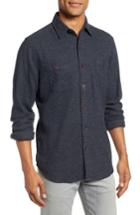 Men's Faherty Seasons Organic Cotton Flannel Sport Shirt - Black