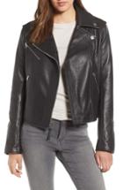 Women's Derek Lam 10 Crosby Asymmetrical Zip Leather Moto Jacket - Black