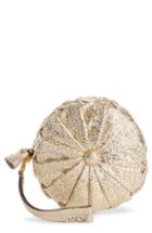 Anya Hindmarch Circle Pillow Metallic Leather Clutch -