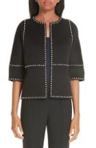 Women's Michael Kors Cookie Studded Wool & Cashgora Jacket - Black