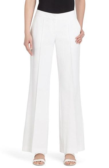 Women's Lafayette 148 New York 'kenmare' Flare Leg Pants - White