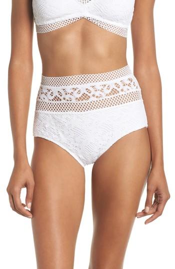 Women's Becca Captured High Waist Bikini Bottoms - White