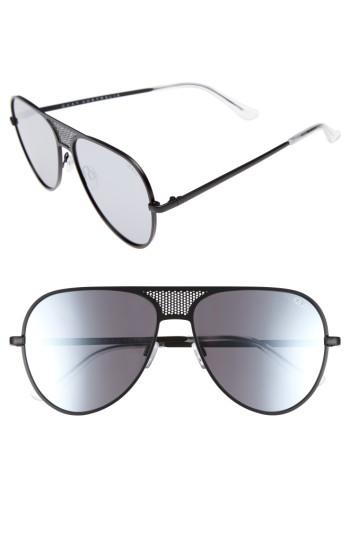 Women's #quayxkylie Iconic 60mm Aviator Sunglasses - Black/ Silver