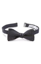Men's Calibrate Check Silk Bow Tie, Size - Black