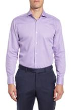 Men's Boss 'miles' Sharp Fit Check Dress Shirt L - Purple