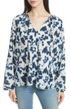 Women's Elizabeth And James Lucia P. Floral Print Silk Top - Blue