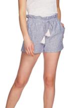 Women's 1.state Stripe Paperbag Shorts - Grey