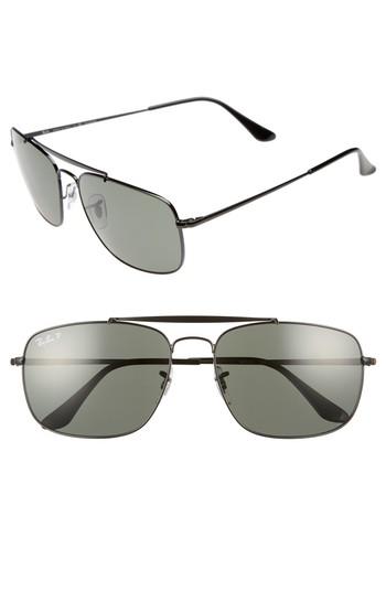 Men's Ray-ban The Colonel Square 61mm Polarized Sunglasses - Black